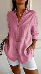 Nova | Women's Linen Oversized Button-Down Shirt | Collared