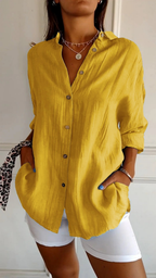 Nova | Women's Linen Oversized Button-Down Shirt | Collared