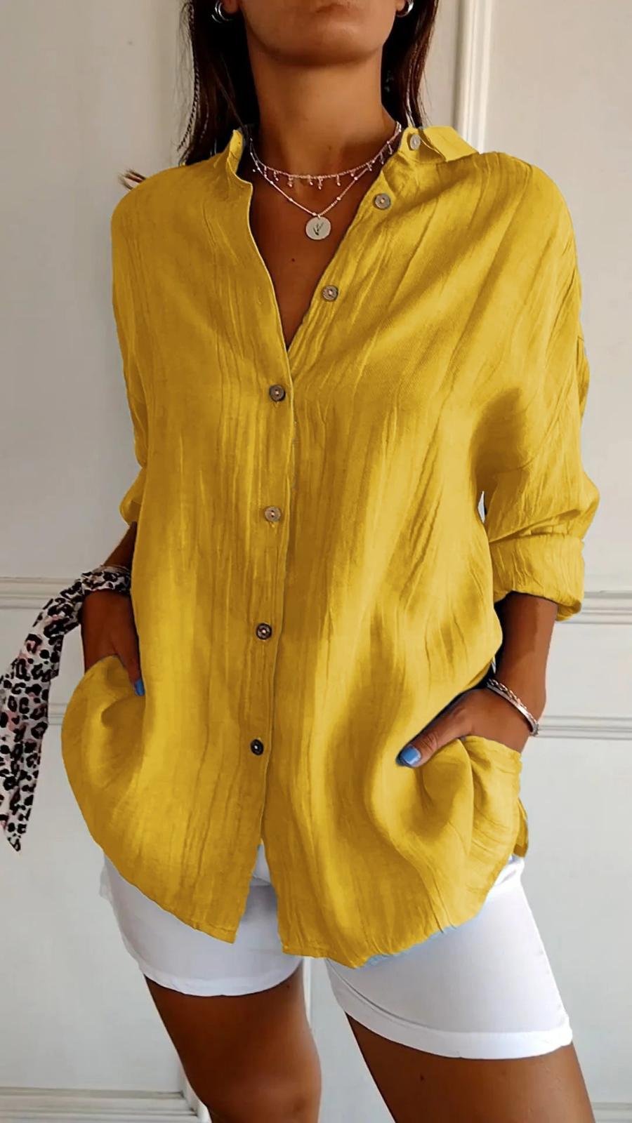 Nova | Women's Linen Oversized Button-Down Shirt | Collared