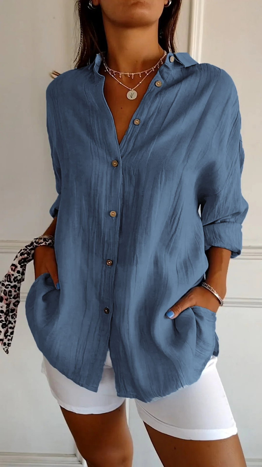Nova | Women's Linen Oversized Button-Down Shirt | Collared