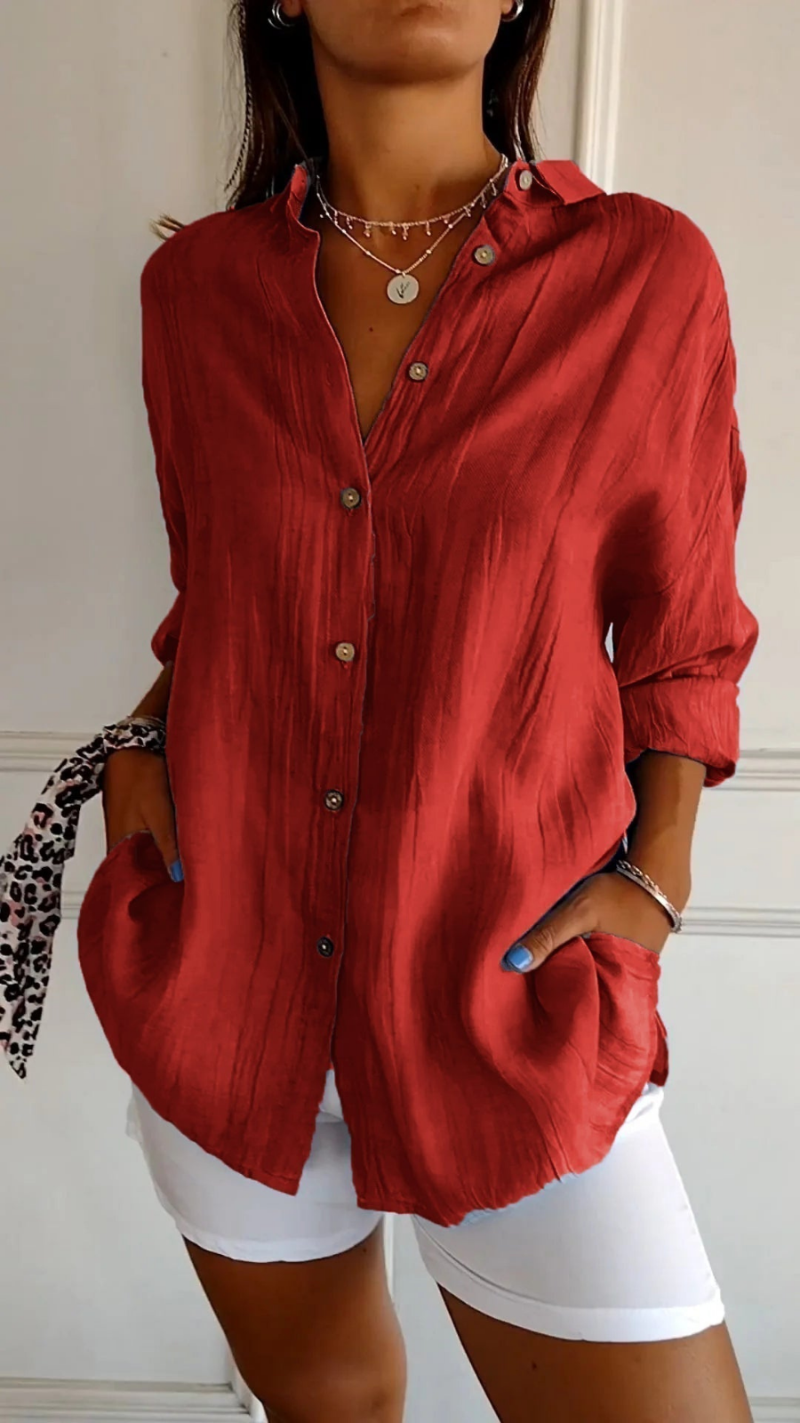 Nova | Women's Linen Oversized Button-Down Shirt | Collared