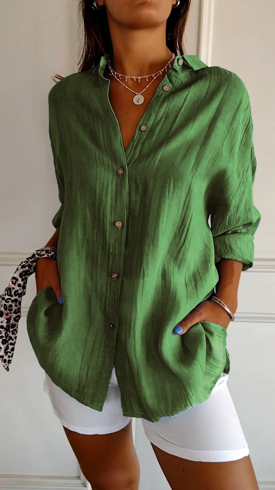 Nova | Women's Linen Oversized Button-Down Shirt | Collared