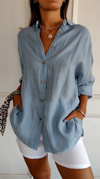 Nova | Women's Linen Oversized Button-Down Shirt | Collared