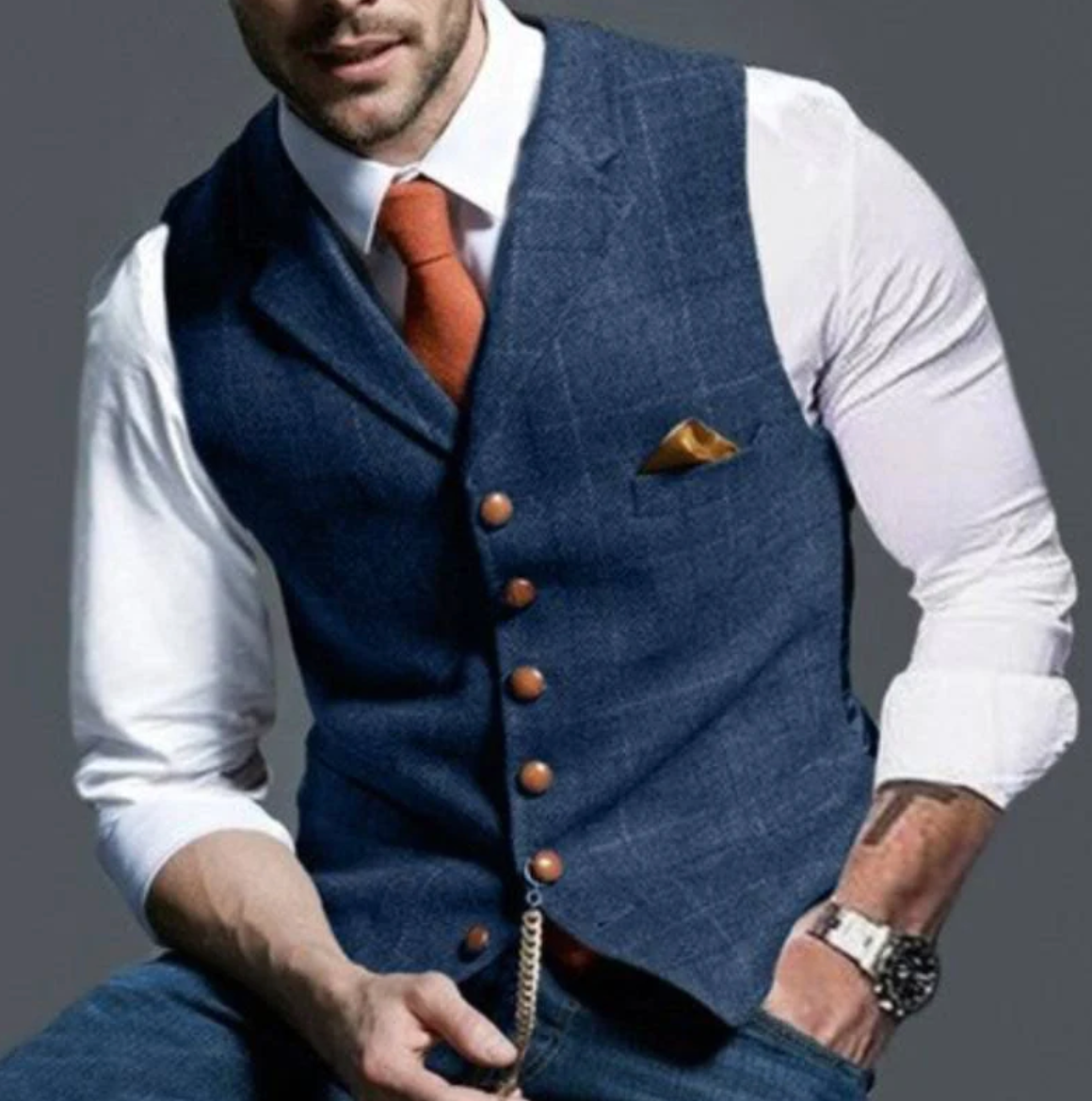 Cleo | Men's Vest | Vintage Style, Button Front | Regular Fit
