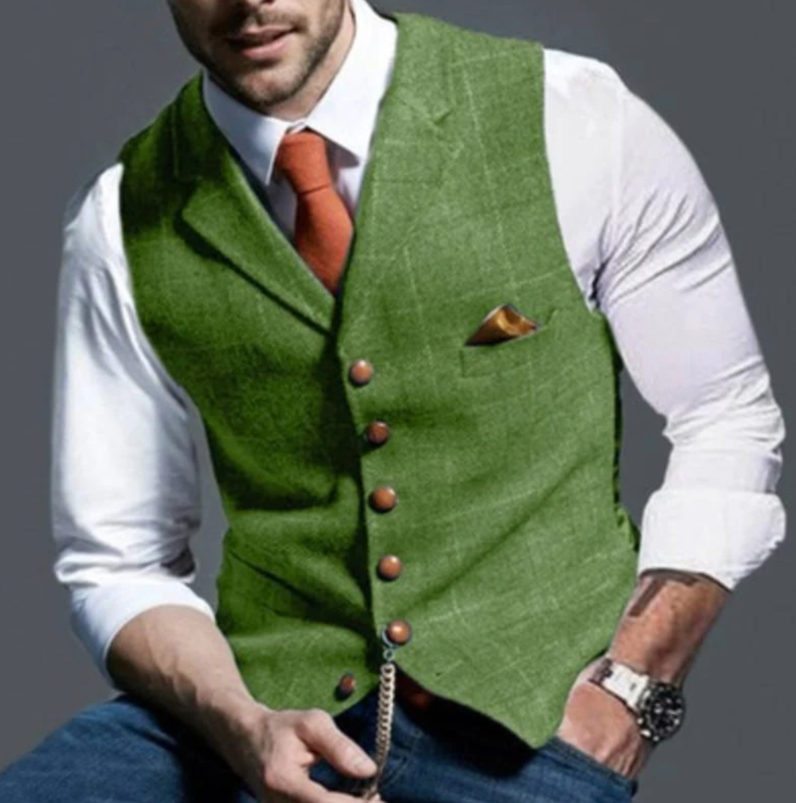 Cleo | Men's Vest | Vintage Style, Button Front | Regular Fit