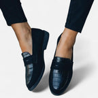 Bea | Women's Loafers | Black Leather-Style, Slip-On | All-Season