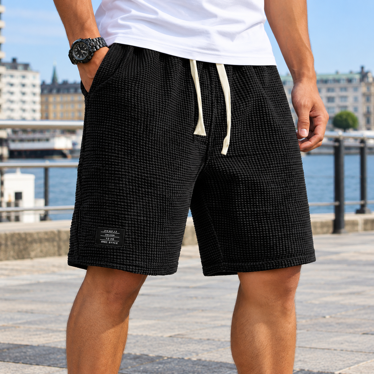 Men's Waffle Shorts | Casual Summer Shorts | Relaxed Fit, Breathable