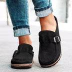Iris | Suede Comfort Sandals | Women's Retro Style | Adjustable Strap, Cork Footbed