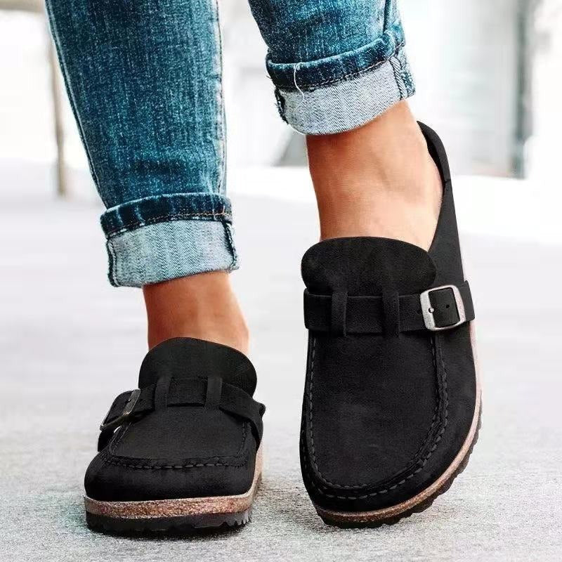 Iris | Suede Comfort Sandals | Women's Retro Style | Adjustable Strap, Cork Footbed