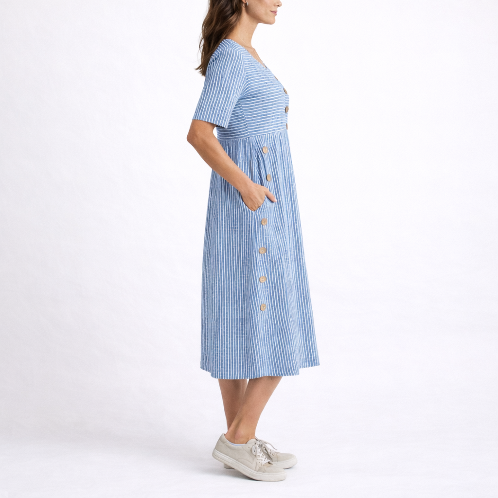 Vianne | Midi Dress | Striped, Relaxed Fit | Lightweight, Everyday