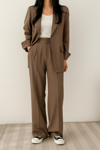 Women Oversized Blazer Wide Leg Trousers 2 Piece Set | Juno
