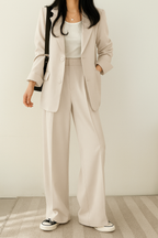 Women Oversized Blazer Wide Leg Trousers 2 Piece Set | Juno