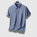 Mens Polo Shirt Lightweight Silk Relaxed Fit Structured Collar