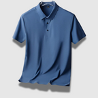 Mens Polo Shirt Lightweight Silk Relaxed Fit Structured Collar