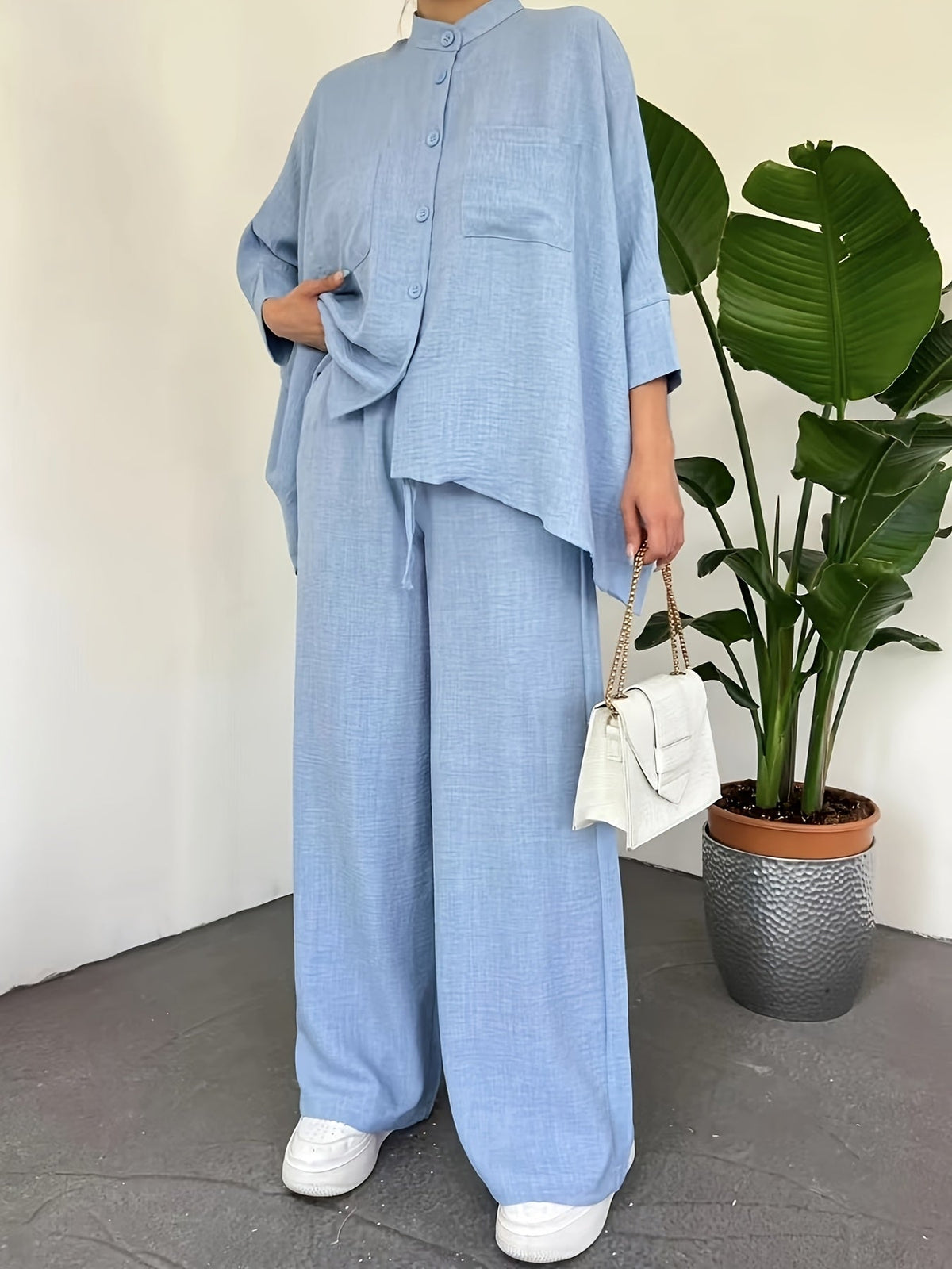 Women Blouse Set Wide Fit Relaxed Everyday 2 Piece | Noor
