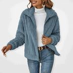Fleur | Women Fluffy Cardigan Long Sleeve Wide Collar