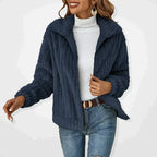 Fleur | Women Fluffy Cardigan Long Sleeve Wide Collar