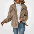 Fleur | Women Fluffy Cardigan Long Sleeve Wide Collar