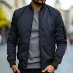 Men bomber jacket zip up streetwear stand collar in multiple colors
