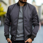 Men bomber jacket zip up streetwear stand collar in multiple colors