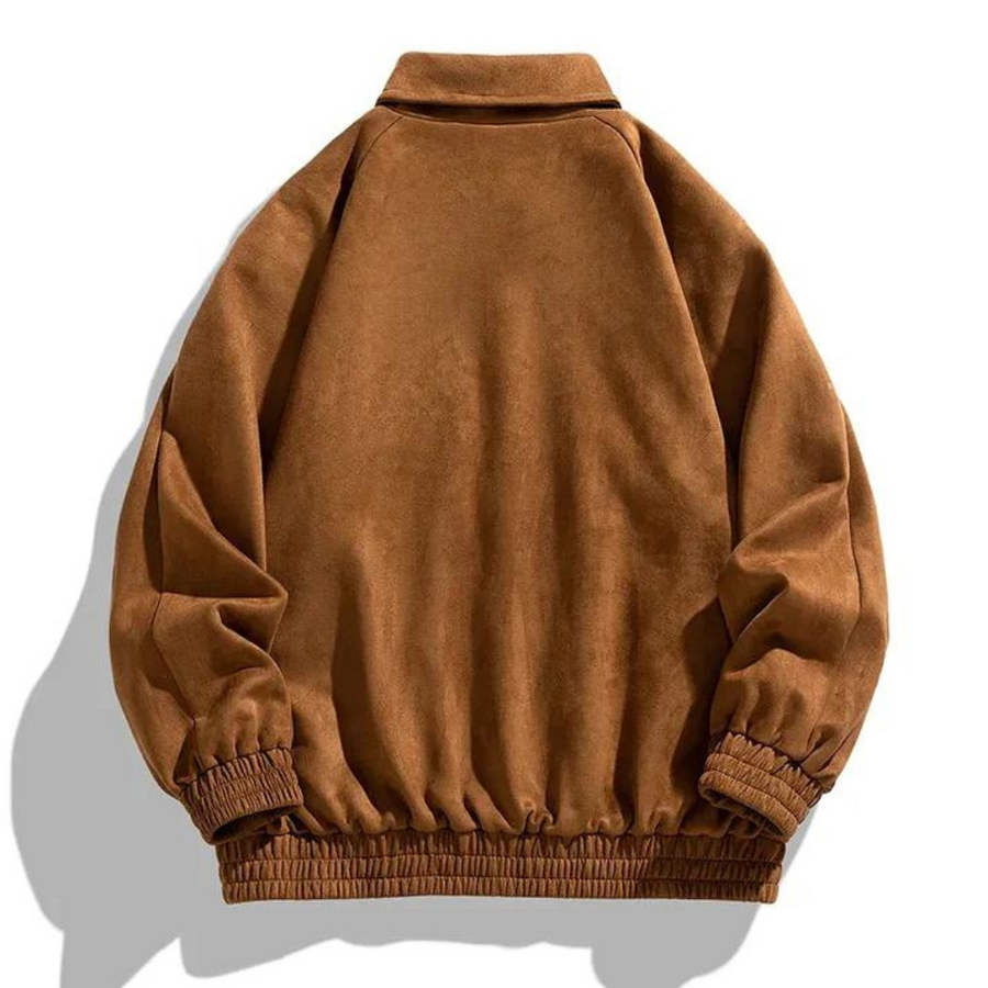 Men Bomber Jacket Oversized Retro Button Front