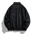 Men Bomber Jacket Oversized Retro Button Front