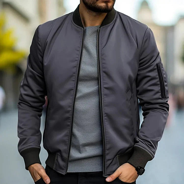 Men bomber jacket zip up casual slim fit in multiple colors
