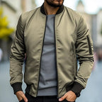 Men bomber jacket zip up casual slim fit in multiple colors