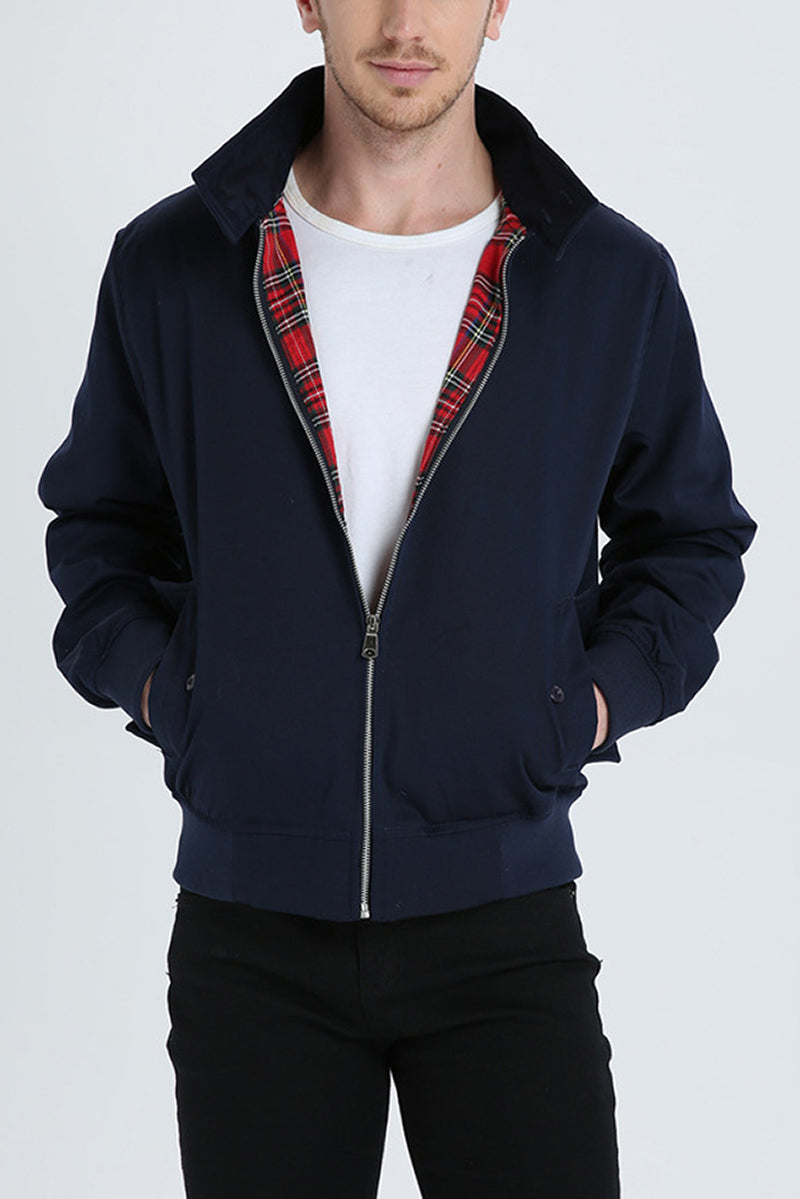 Men Bomber Jacket Harrington Zip Up