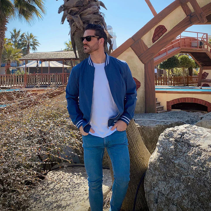 Clea | Men's Bomber Jacket | Lightweight Harrington, Zip-Up | Summer