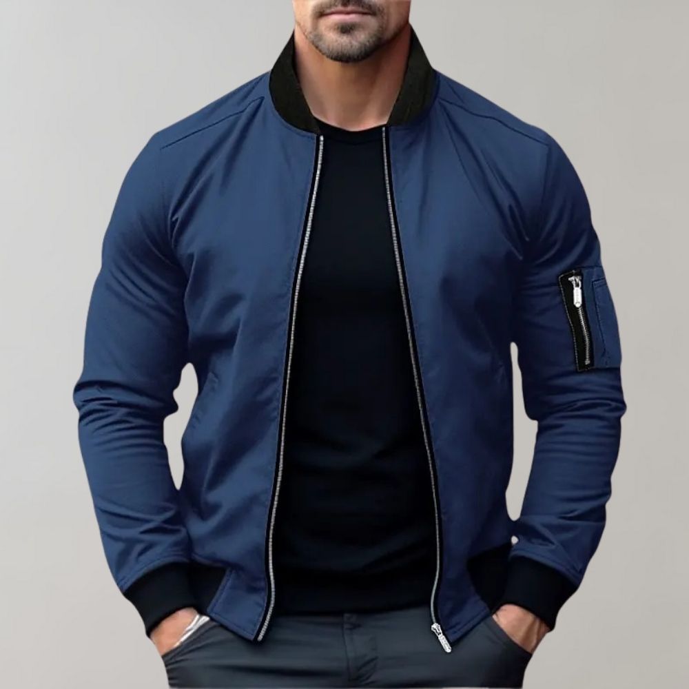 Cosima | Men's Bomber Jacket | Lightweight, Full-Zip | Ribbed Collar