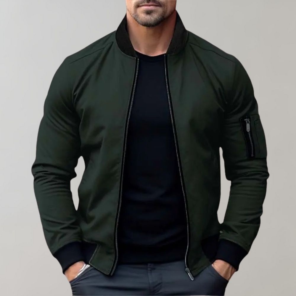 Cosima | Men's Bomber Jacket | Lightweight, Full-Zip | Ribbed Collar