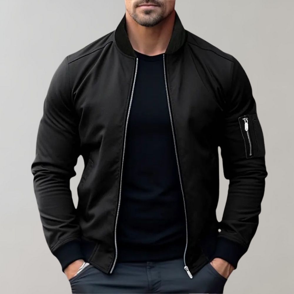 Cosima | Men's Bomber Jacket | Lightweight, Full-Zip | Ribbed Collar