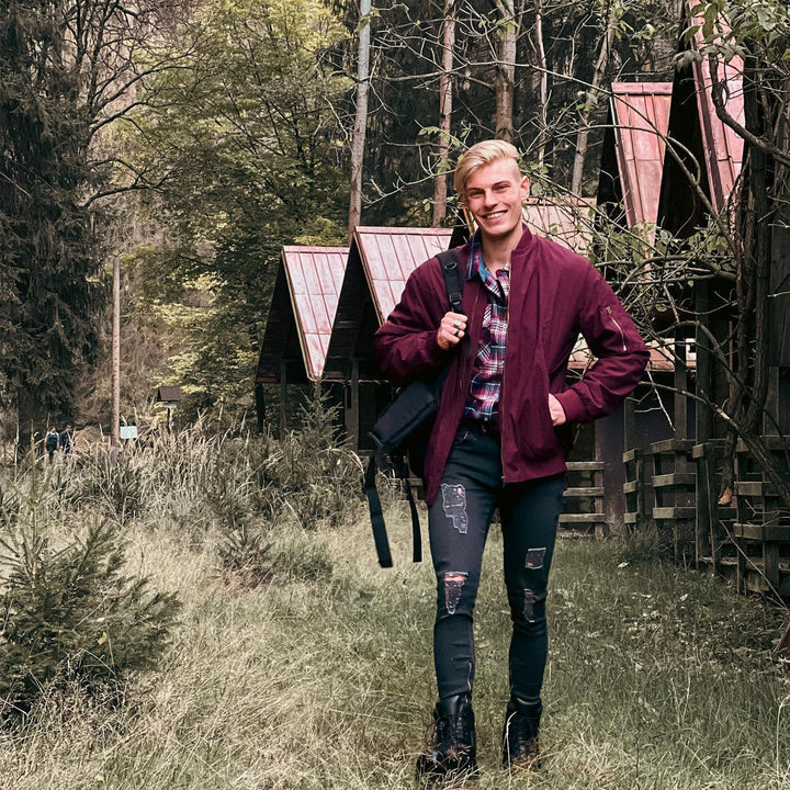 Zinnia | Men's Bomber Jacket | Lightweight, Windproof | Zip-Up