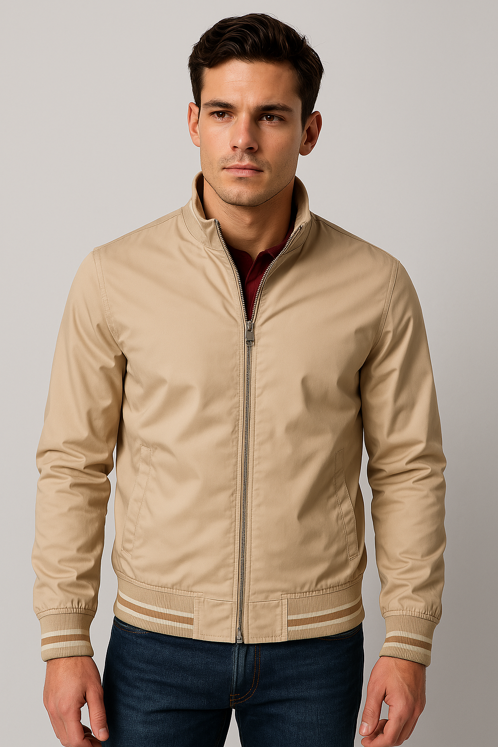 Tamsin | Men's Bomber Jacket | Slim Fit, Full Zip | Autumn Jacket