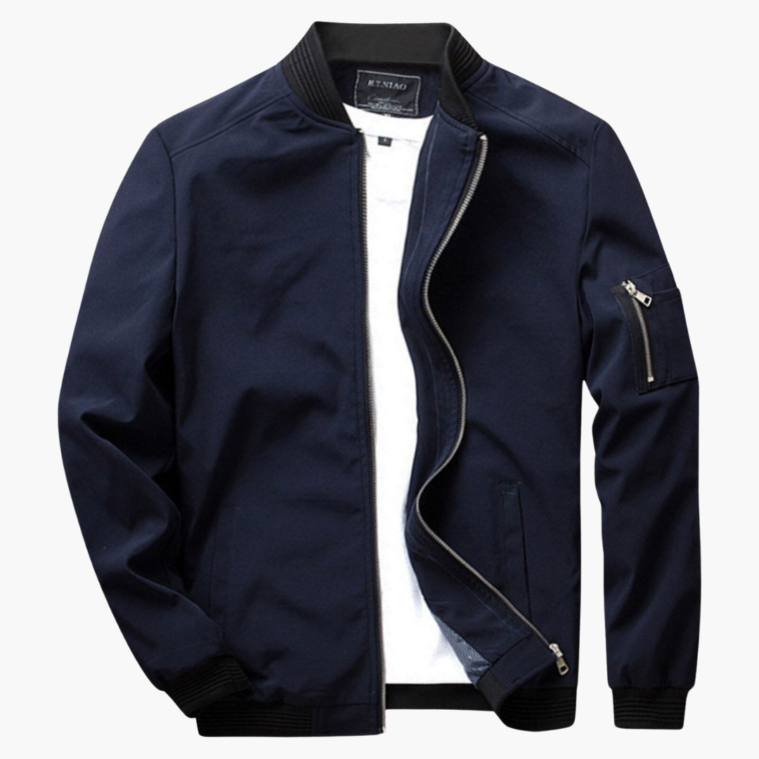 Solene | Men's Bomber Jacket | Windproof, Zip Pockets | Spring & Fall