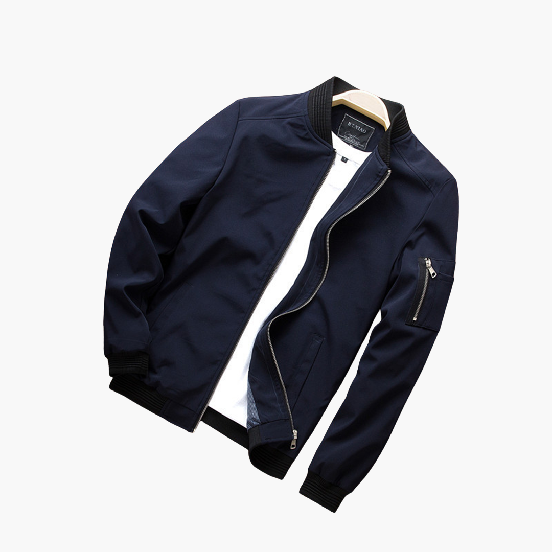 Solene | Men's Bomber Jacket | Windproof, Zip Pockets | Spring & Fall