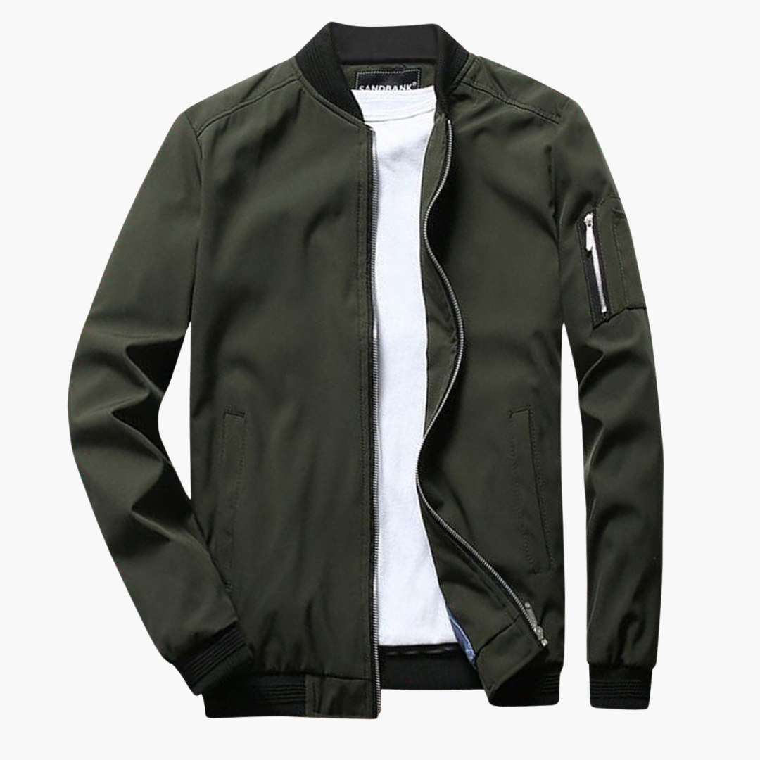 Solene | Men's Bomber Jacket | Windproof, Zip Pockets | Spring & Fall