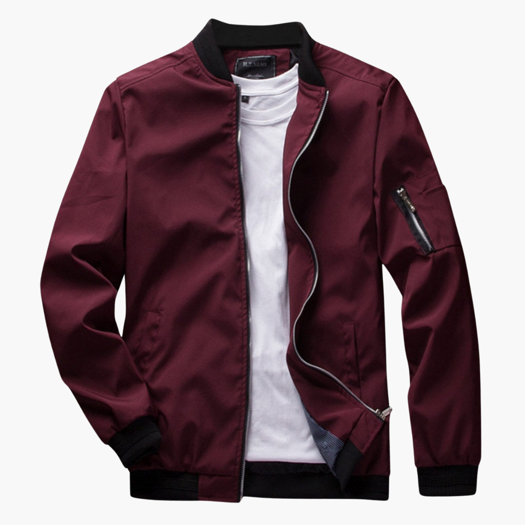 Solene | Men's Bomber Jacket | Windproof, Zip Pockets | Spring & Fall