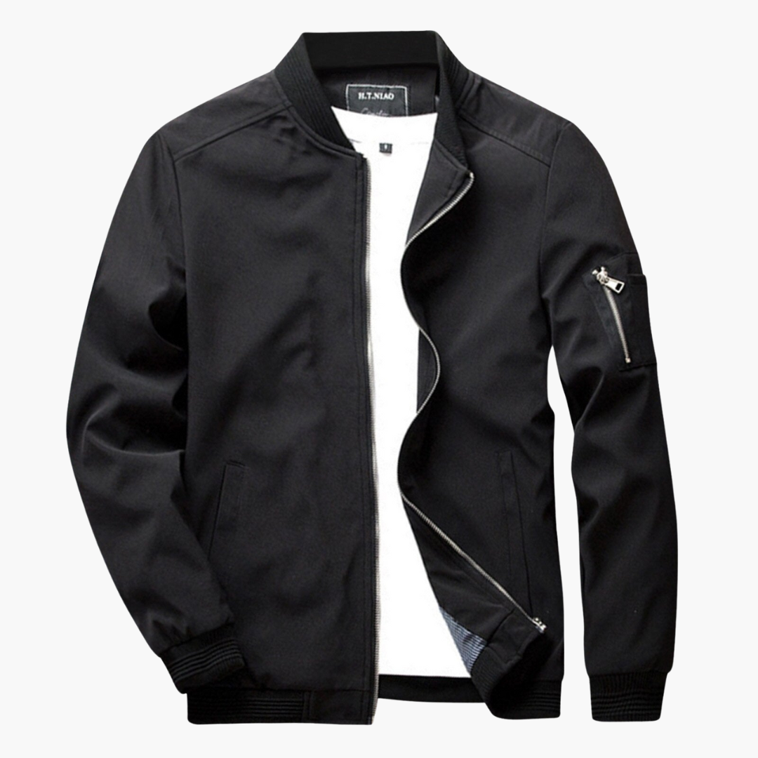 Solene | Men's Bomber Jacket | Windproof, Zip Pockets | Spring & Fall