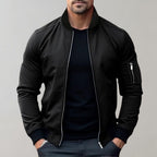Men bomber jacket windproof lightweight with zip closure