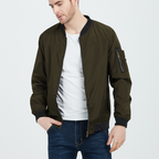 Marlowe | Men's Bomber Jacket | Vintage Zip-Up, Casual Fall | Multi-Color