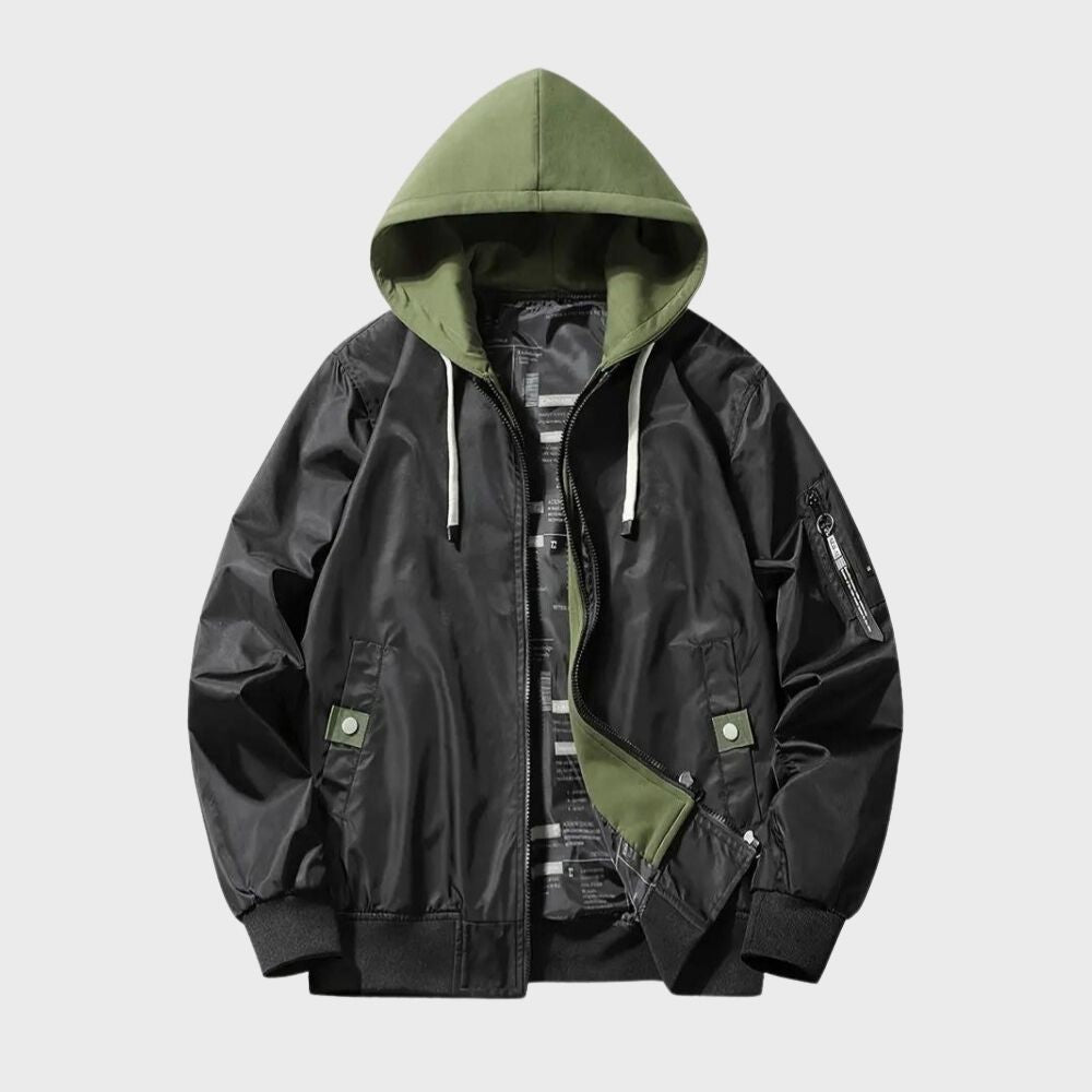 Bexcellent | Men's Bomber Jacket | Windproof, Hooded | Autumn, Zip-Up