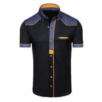 Hazel | Men's Denim Polo Shirt | Slim Fit, Chest Pocket | Casual