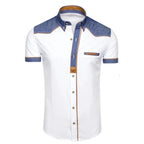 Hazel | Men's Denim Polo Shirt | Slim Fit, Chest Pocket | Casual