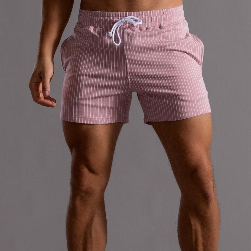 Orla | Men's Summer Trousers | Striped, Elastic Waist | Lightweight