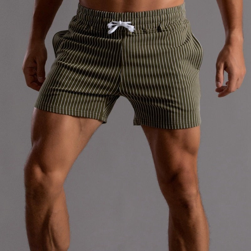 Orla | Men's Summer Trousers | Striped, Elastic Waist | Lightweight
