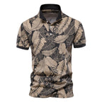 Wren | Men's Hawaiian Polo Shirt | Tropical Print, Short Sleeve | Summer