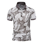 Wren | Men's Hawaiian Polo Shirt | Tropical Print, Short Sleeve | Summer