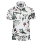 Wren | Men's Hawaiian Polo Shirt | Tropical Print, Short Sleeve | Summer